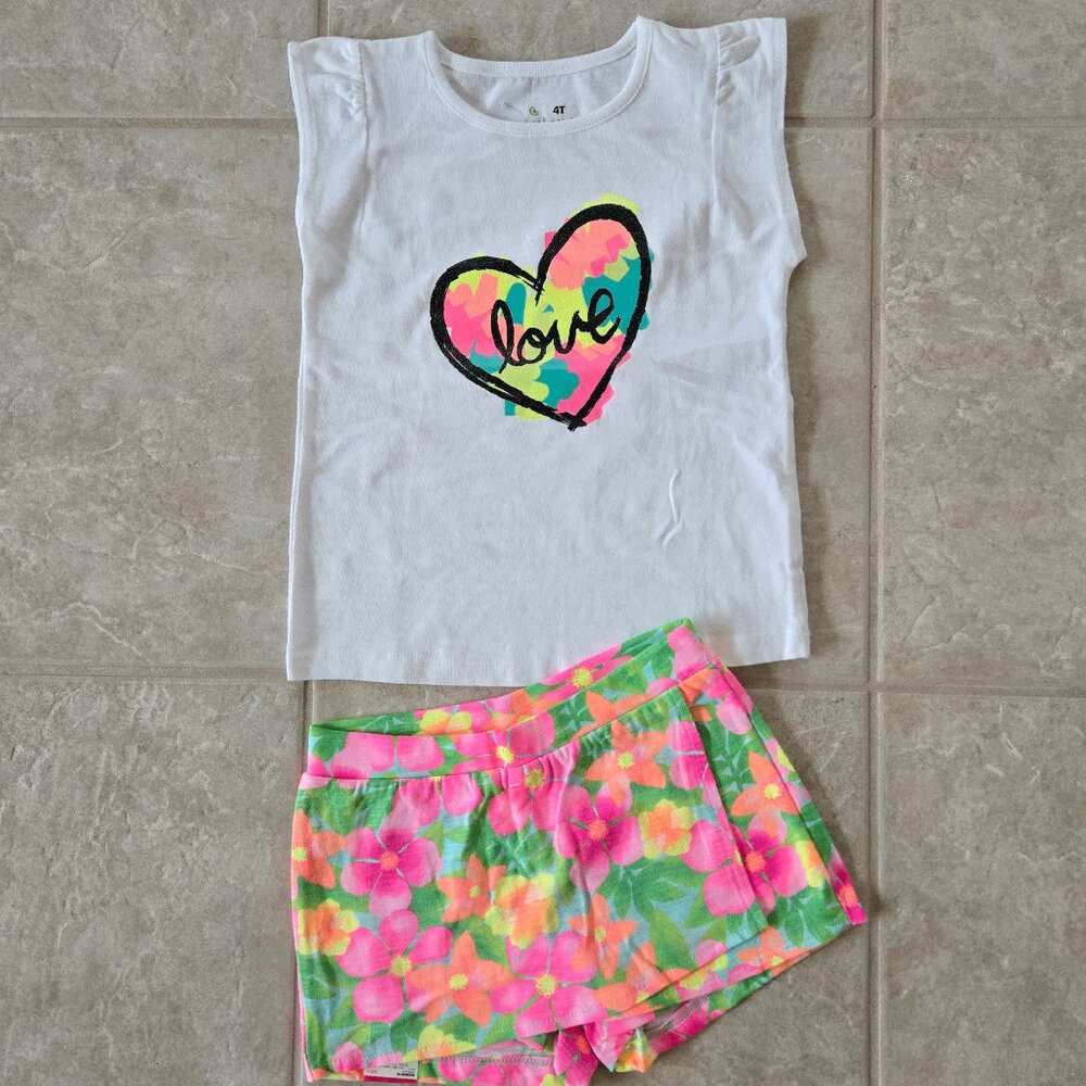 Jumping Beans Girls summer tropical outfit bundle